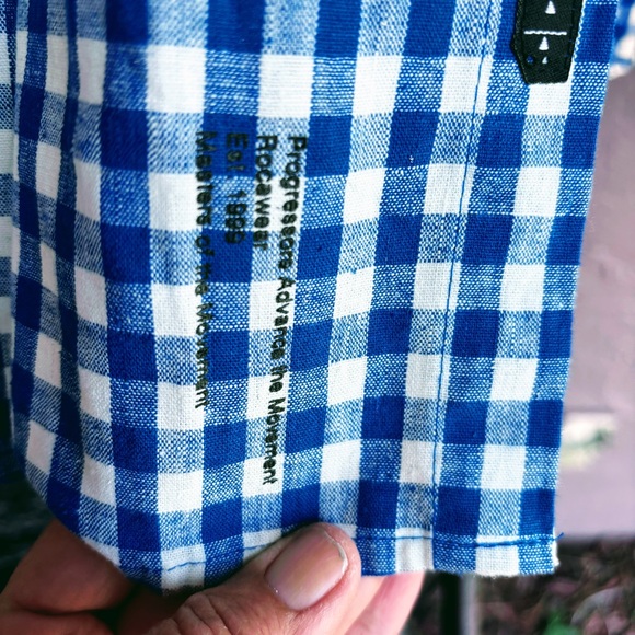 Rocawear Men’s Blue/White Checkered Western Style, LS, Snap Front Shirt,NWT 4X - Picture 9 of 15